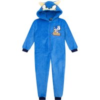 Sonic the Hedgehog Boy's Fleece Onesie in Blue | Size: 12-13 Years