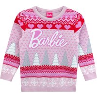 Barbie Girl's Christmas Jumper in Pink | Size: 11-12 Years