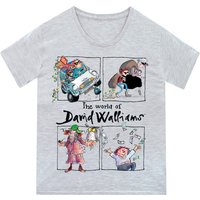 The World of David Walliams Boy's World Book Day T-Shirt in Grey | Size: 5-6 Years