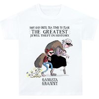 The World of David Walliams Boy's Gangsta Granny T-Shirt in White | Size: 5-6 Years