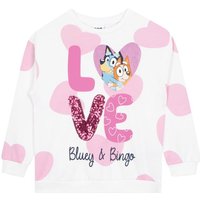 Bluey Girl's and Bingo Sweatshirt in White | Size: 4-5 Years