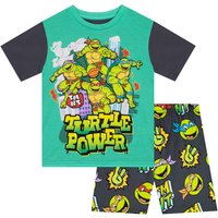 Teenage Mutant Ninja Turtles Boy's Ninja Turtles Short Pyjamas in Grey | Size: 6-7 Years
