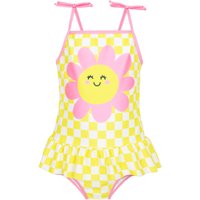 Harry Bear Girl's Flower Print Swimsuit in Yellow | Size: 4-5 Years