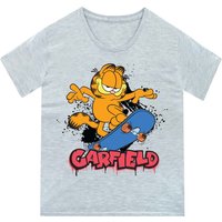 Garfield Boy's Skateboard T-Shirt in Grey | Size: 11-12 Years