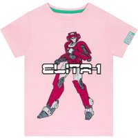 Transformers Girl's Elita-1 Short Sleeve T-Shirt in Pink | Size: 4-5 Years