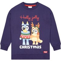 Bluey Girl's Bingo Christmas Sweatshirt in Blue | Size: 3-4 Years