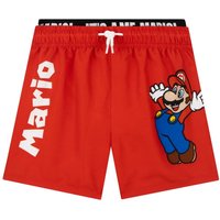 Super Mario Boy's It's-A Me Mario Swim Shorts in Red | Size: 7-8 Years