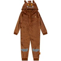 The Gruffalo Boy's Hooded Fleece Onesie With 3D Ears in Brown | Size: 6-7 Years