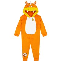 Zog Boy's Hooded Fleece Onesie With 3D Ears in Orange | Size: 18-24 m