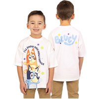 Bluey Boy's And Bingo Boys Boxy T-Shirt in White | Size: 4-5 Years