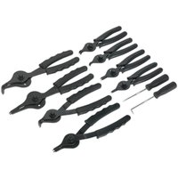 Loops 10 Piece Internal External Circlip Pliers Set - Heat Treated Steel - Vinyl Grips in Metallics