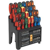 Loops 61 PACK - Large Screwdriver Nut Driver & Bit Set - Colour Coded & Storage Stand