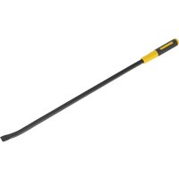 Loops 900mm Heavy Duty 25 ° Pry Bar with Hammer Caps - Hardened Steel Shaft - Soft Grip in Metallics