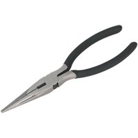 Loops 150mm Long Nose Pliers - Drop Forged Steel - 30mm Jaw Capacity - Foam Grip in Metallics