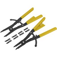 Loops 400mm Circlip Pliers Set - Internal & External - Interchangeable Tips PVC Grip