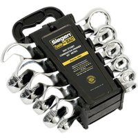 Loops 10pc STUBBY Short Handled Combination Spanner Set 12 Point Metric Ring Open Head