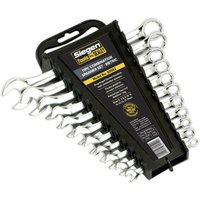 Loops 11pc Slim Handled Combination Spanner Set 12 Point Metric Ring Open End Head