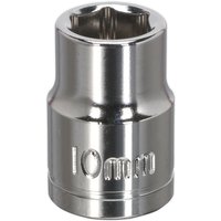 Loops 10mm Chrome Plated Drive Socket - 3/8" Square Drive - High Grade Carbon Steel in Metallics