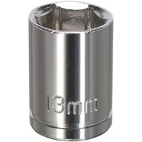 Loops 13mm Chrome Plated Drive Socket - 3/8" Square Drive - High Grade Carbon Steel in Metallics