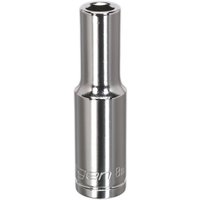 Loops 8mm Chrome Plated Deep Drive Socket - 3/8" Square Drive High Grade Carbon Steel in Metallics