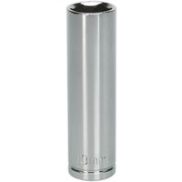 Loops 13mm Chrome Plated Deep Drive Socket - 3/8" Square Drive High Grade Carbon Steel in Metallics