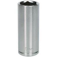 Loops 19mm Chrome Plated Deep Drive Socket - 3/8" Square Drive High Grade Carbon Steel in Metallics