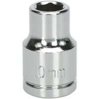 Loops 10mm Chrome Plated Drive Socket - 1/2" Square Drive - High Grade Carbon Steel in Metallics