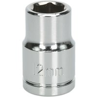 Loops 12mm Chrome Plated Drive Socket - 1/2" Square Drive - High Grade Carbon Steel in Metallics