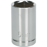Loops 16mm Chrome Plated Drive Socket - 1/2" Square Drive - High Grade Carbon Steel in Metallics