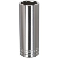 Loops 21mm Chrome Plated Deep Drive Socket - 1/2" Square Drive High Grade Carbon Steel in Metallics