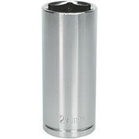 Loops 24mm Chrome Plated Deep Drive Socket - 1/2" Square Drive High Grade Carbon Steel in Metallics