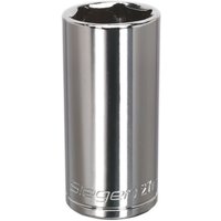 Loops 27mm Chrome Plated Deep Drive Socket - 1/2" Square Drive High Grade Carbon Steel in Metallics