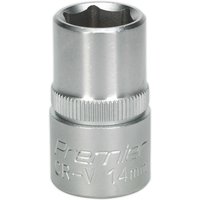 Loops 14mm Steel Drive Socket - 1/2" Square Drive - Chrome Vanadium Wrench Socket in Metallics