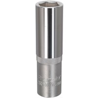 Loops 15mm Steel Deep Drive Socket - 1/2" Square Drive - Chrome Vanadium Socket in Metallics