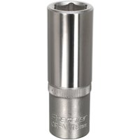 Loops 18mm Steel Deep Drive Socket - 1/2" Square Drive - Chrome Vanadium Socket in Metallics