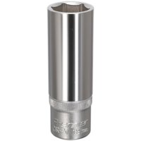 Loops 19mm Steel Deep Drive Socket - 1/2" Square Drive - Chrome Vanadium Socket in Metallics