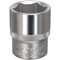Loops 23mm Steel Drive Socket - 1/2" Square Drive - Chrome Vanadium Wrench Socket in Metallics