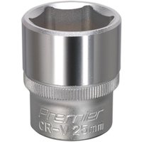 Loops 25mm Steel Drive Socket - 1/2" Square Drive - Chrome Vanadium Wrench Socket in Metallics
