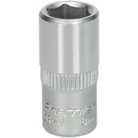 Loops 8mm Forged Steel Drive Socket - 1/4" Square Drive - Chrome Vanadium Socket in Metallics