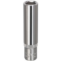 Loops 8mm Forged Steel Deep Drive Socket - 1/4" Square Drive Chrome Vanadium Socket in Metallics