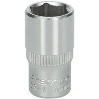 Loops 10mm Forged Steel Drive Socket - 1/4" Square Drive - Chrome Vanadium Socket in Metallics