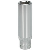 Loops 10mm Forged Steel Deep Drive Socket 1/4" Square Drive Chrome Vanadium Socket in Metallics