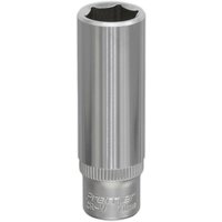 Loops 11mm Forged Steel Deep Drive Socket 1/4" Square Drive Chrome Vanadium Socket in Metallics