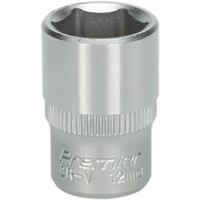 Loops 12mm Forged Steel Drive Socket - 1/4" Square Drive - Chrome Vanadium Socket in Metallics