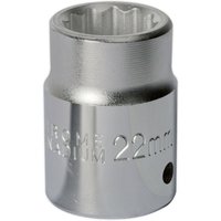 Loops 22mm Forged Steel Drive Socket - 3/4" Square Drive - Chrome Vanadium Socket in Metallics