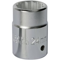 Loops 24mm Forged Steel Drive Socket - 3/4" Square Drive - Chrome Vanadium Socket in Metallics