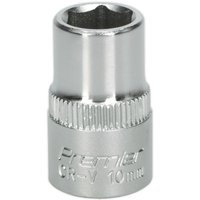 Loops 10mm Forged Steel Drive Socket - 3/8" Square Drive - Chrome Vanadium Socket in Metallics