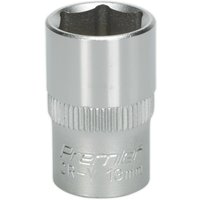 Loops 13mm Forged Steel Drive Socket - 3/8" Square Drive - Chrome Vanadium Socket in Metallics