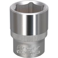 Loops 17mm Forged Steel Drive Socket - 3/8" Square Drive - Chrome Vanadium Socket in Metallics