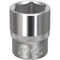 Loops 18mm Forged Steel Drive Socket - 3/8" Square Drive - Chrome Vanadium Socket in Metallics